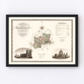 Vintage Map of Middlesex England, 1829