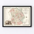 Vintage Map of Lincoln England, 1831