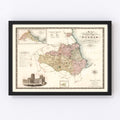 Vintage Map of Map of the County Palatine of Durham England, 1831