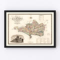 Vintage Map of Dorset England, 1829