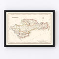 Vintage Map of Waterford County Ireland, 1846