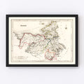 Vintage Map of Sligo County Ireland, 1846