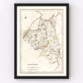 Vintage Map of Londonderry County Ireland, 1846