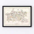Vintage Map of Limerick County Ireland, 1846