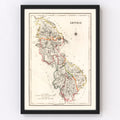 Vintage Map of Leitrim County Ireland, 1846