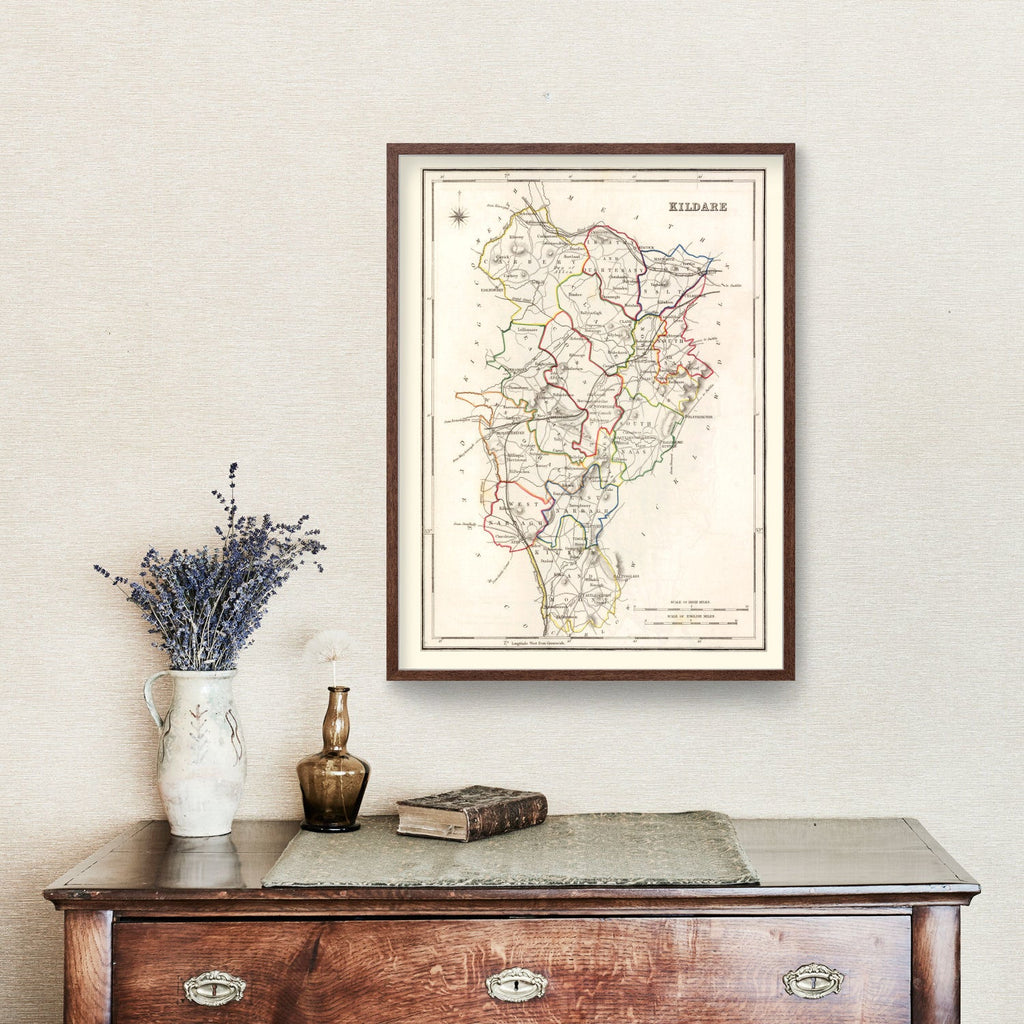 Vintage Map of Kildare County Ireland, 1846