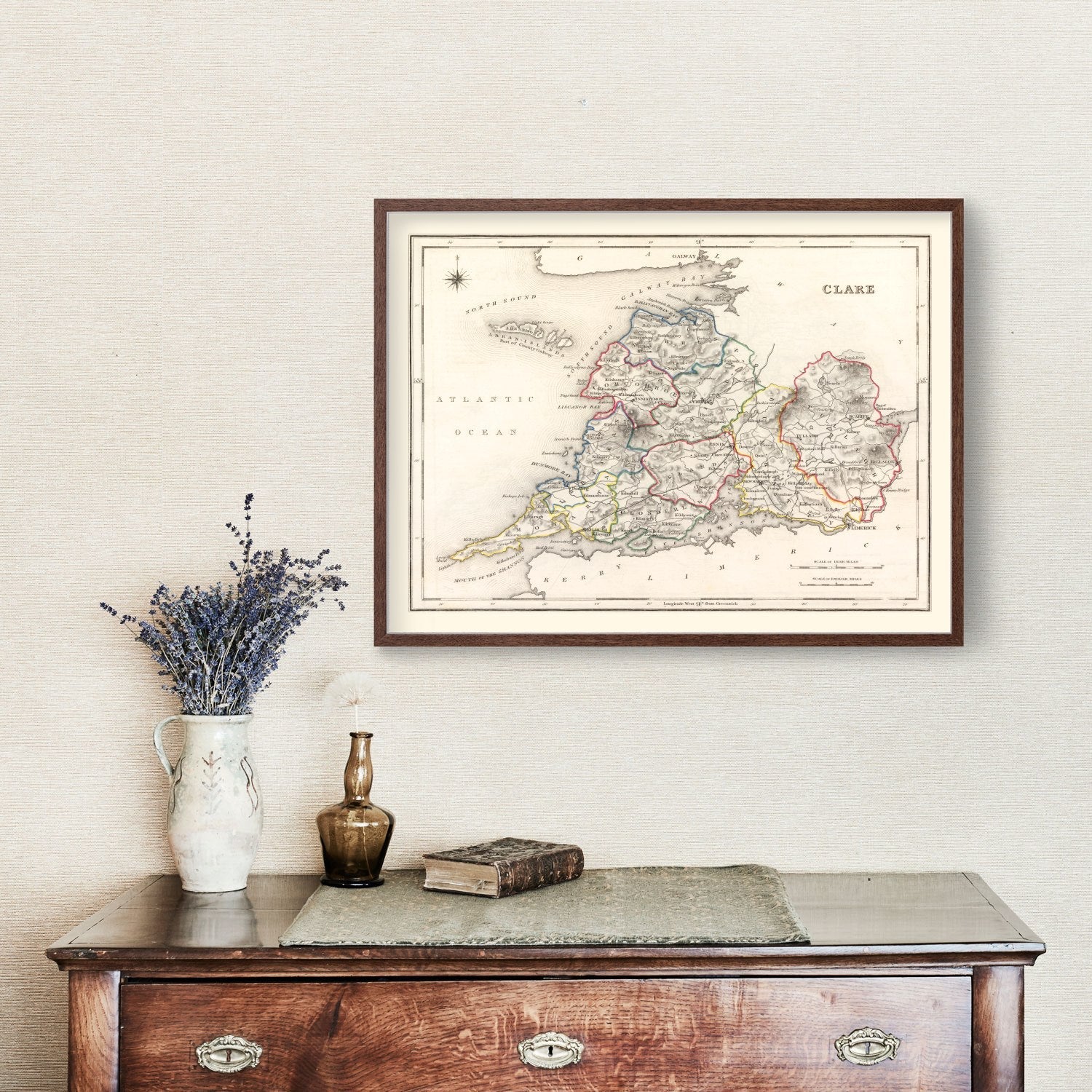 Vintage Map of Clare County Ireland, 1846