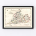 Vintage Map of Clare County Ireland, 1846
