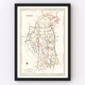 Vintage Map of Armagh County Ireland, 1846