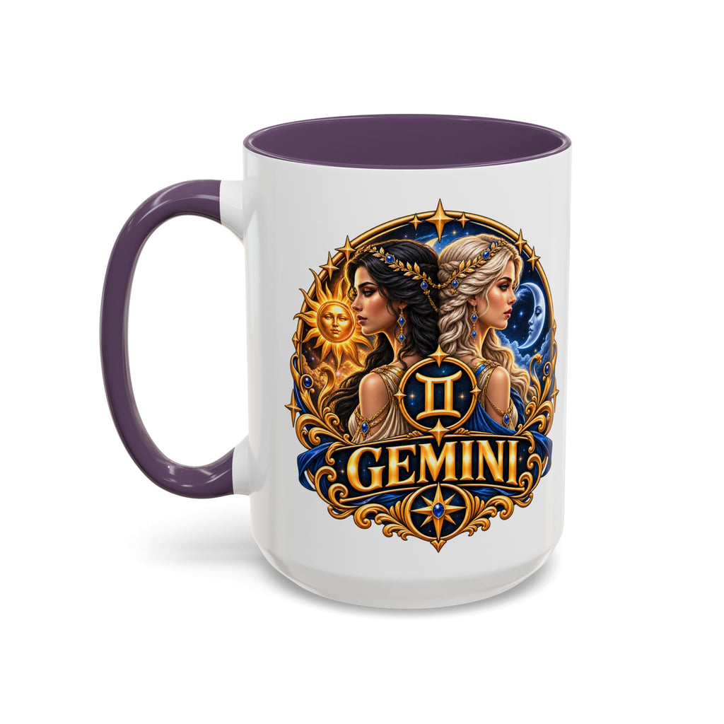 Gemini Zodiac Coffee Mug — Gemini Sign Astrology Accent Mug (11/15oz)