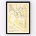 Vintage Map of Southampton, England 1884