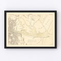 Vintage Map of Dublin, Ireland 1884