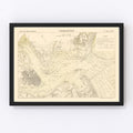 Vintage Map of Charleston, South Carolina 1884