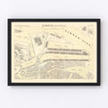Vintage Map of Hamburg, Germany 1884
