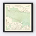 Vintage Map of Auckland, New Zealand 1884