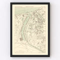 Vintage Map of Calcutta, India 1890