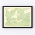 Vintage Map of Galveston, Texas 1888