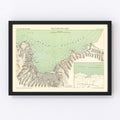 Vintage Map of Valparaíso, Chile 1880