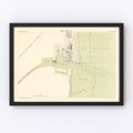 Vintage Map of Port Said Egypt, 1885