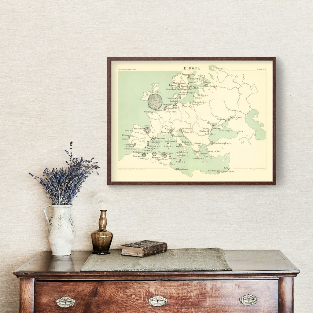 Vintage Europe Map 1886