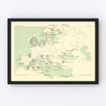 Vintage Europe Map 1886