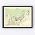 Vintage Map of Marseille, France 1885