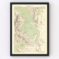 Vintage Map of Piraeus, Greece 1870
