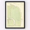 Vintage Map of Naples, Italy 1870