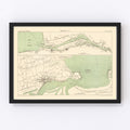 Vintage Map of Bilbao, Spain 1878
