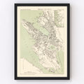 Vintage Map of Bergen, Norway 1885