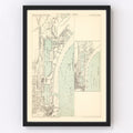 Vintage Map of Saint Nazaire, France 1886