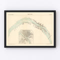 Vintage Map of Rouen, France 1886
