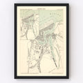 Vintage Map of Dieppe, France 1886