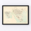 Vintage Map of Barrow, England 1884