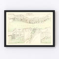 Vintage Map of Liverpool, England 1885