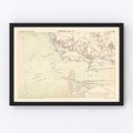 Vintage Map of Porto, Portugal 1884