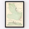 Vintage Map of Cilacap, Indonesia 1888