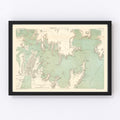 Vintage Map of Sydney, Australia 1887