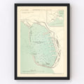Vintage Map of Lyttelton, New Zealand 1889