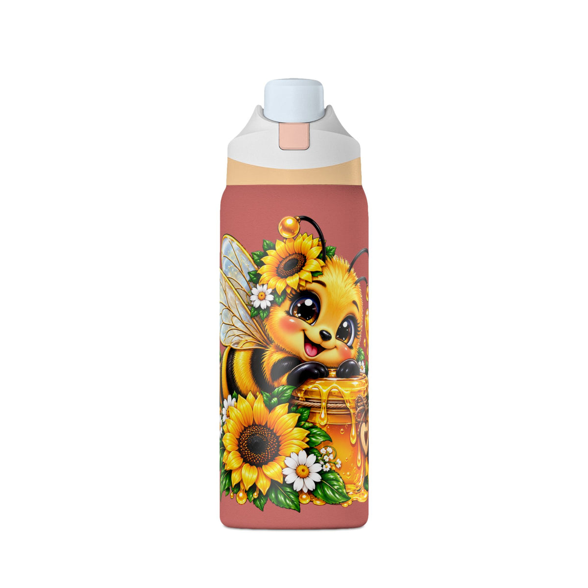 Bee and Sunflower Insulated Water Bottle