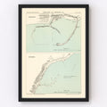 Vintage Map of Tarragona, Spain 1888
