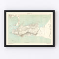 Vintage Map of Gibraltar, Spain 1888