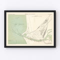 Vintage Map of Liepaja, Latvia 1879