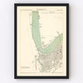 Vintage Map of Shanghai, China 1880