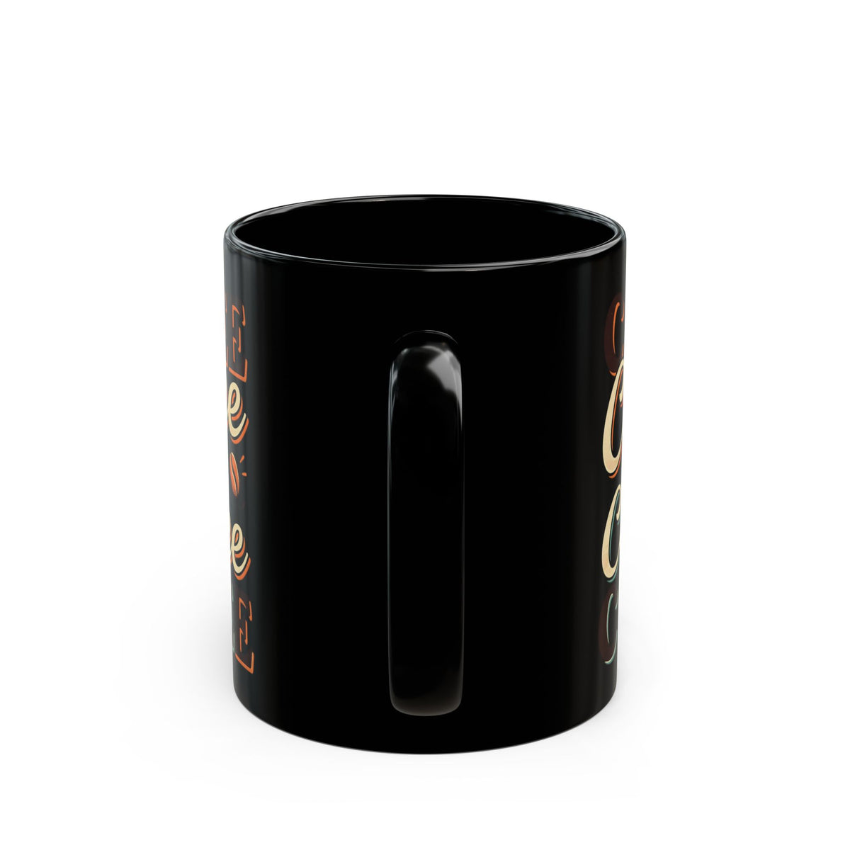 Coffee Lovers Black Mug — Retro 'Coffee' Typography with Steaming Cup (11oz & 15oz)