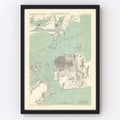 Vintage Map of San Francisco, California 1884