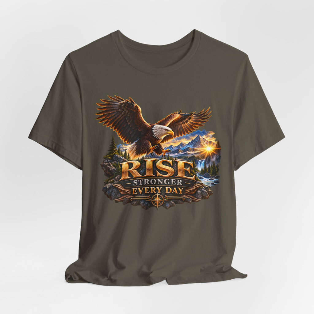 Rise Stronger Every Day Eagle T-Shirt — Inspirational Outdoors Graphic Tee