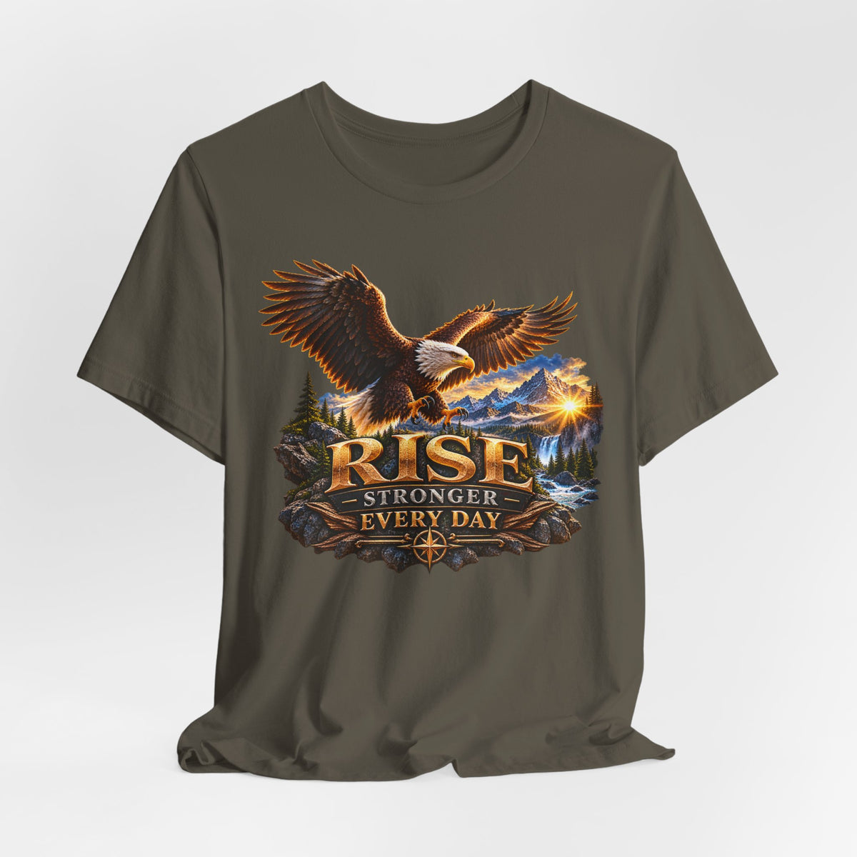 Rise Stronger Every Day Eagle T-Shirt — Inspirational Outdoors Graphic Tee