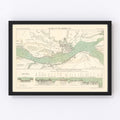 Vintage Map of Québec, Canada 1882