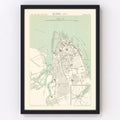 Vintage Map of Québec, Canada 1882